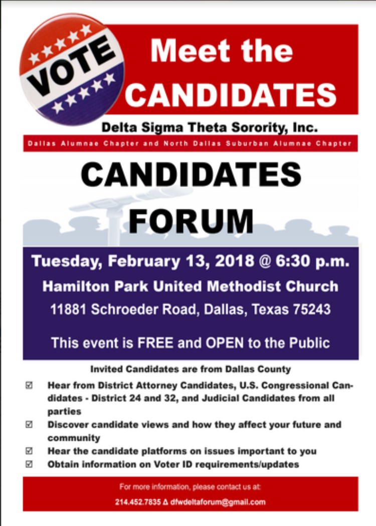 Candidate Forum Tonight at 6:30 pm