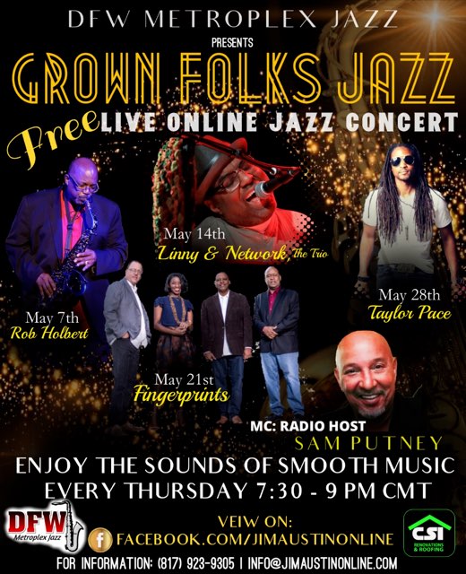 Jim Austin Online Announces Grown Folks Jazz May Line-Up