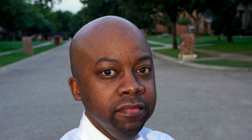 Historian Malcolm Frierson outside his home in Flower Mound on July 30, 2020. (Lawrence Jenkins/Special Contributor)