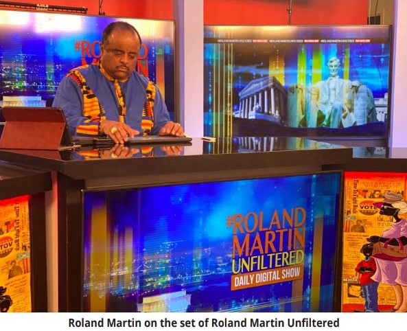 Martin on the set of Roland Martin Unfiltered