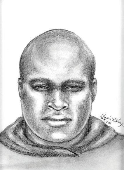 Previously released Sketch of who is now thought to be Jeffery Lemor Wheat, Accused Serial Rapist