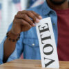 African American man voting
