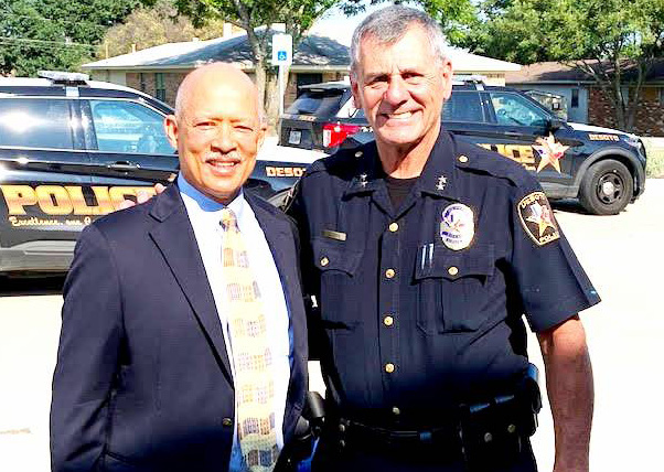 District Attorney John Creuzot with DeSoto Chief of Police Joseph Costa