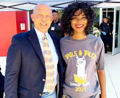 District Attorney John Creuzot with DeSoto Mayor Rachel Proctor