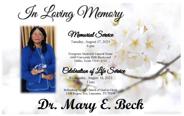 Dr Mary E Beck