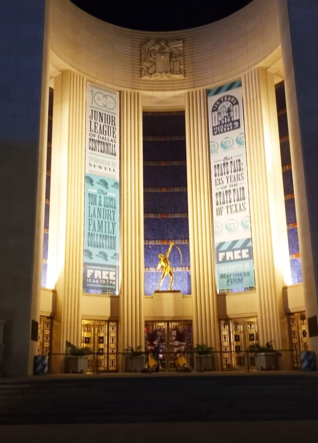 Front of Hall of State at night