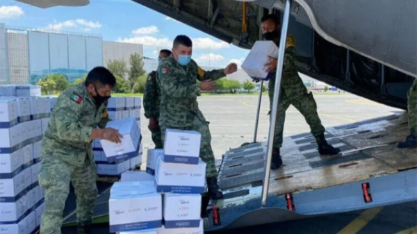 soldiers transporting humanitarian aid to Haiti