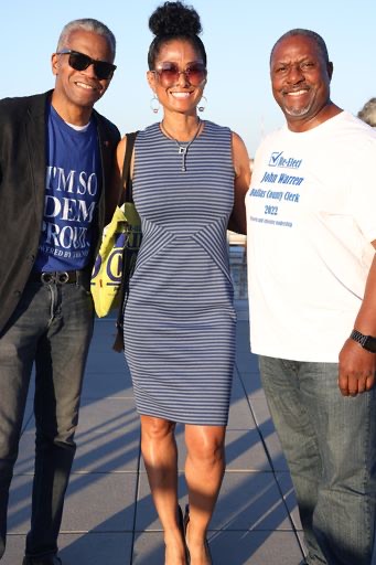 Democratic Monthly Publisher Alvin Green with Judge Kim Cook and District County Clerk, John Warren