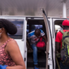 Haitian migrants exit a van in Del Rio, Texas, where they had been stranded after trying to cross the U.S.-Mexico border in September. Photo by Leonardo March.