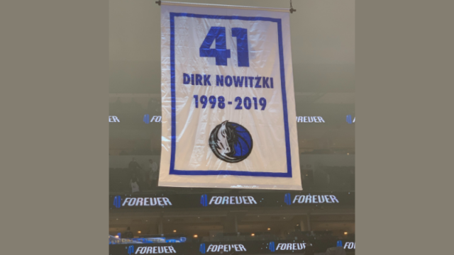 Dirk's Jersey Raised