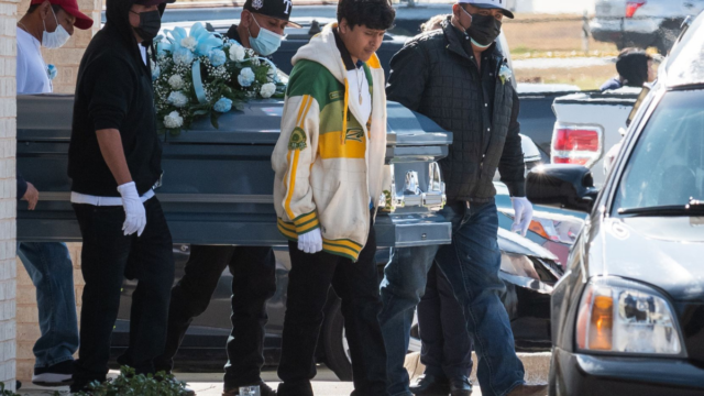 Pallbearers carries Ivan Noyola