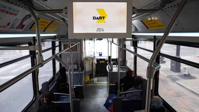 Riders on DART bus route