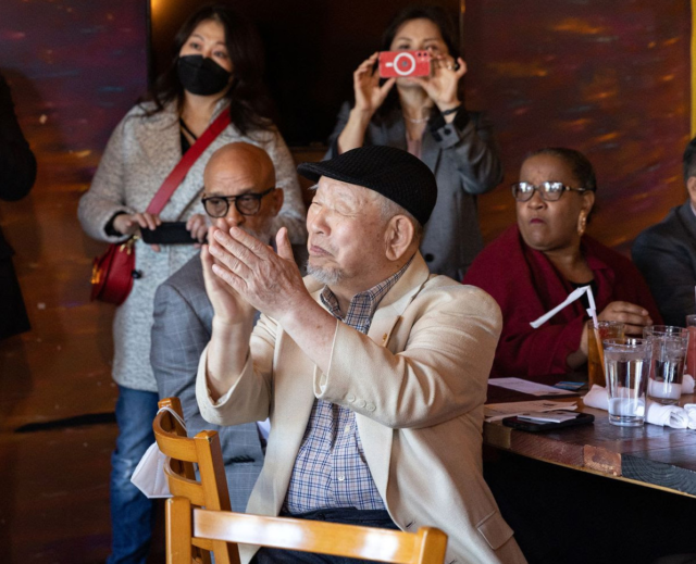 Luncheon attendees applauded during introductions at the event