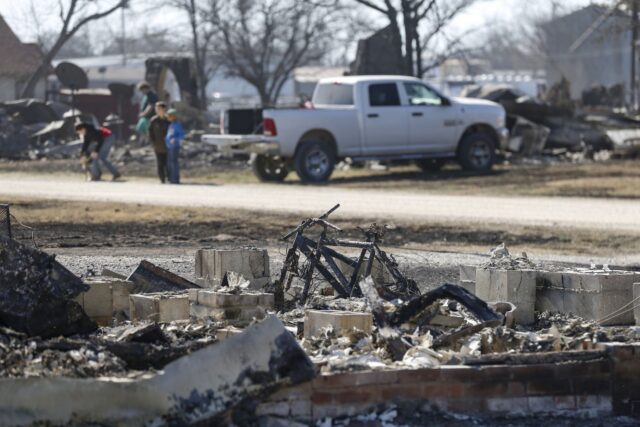 Charred bikes sit 