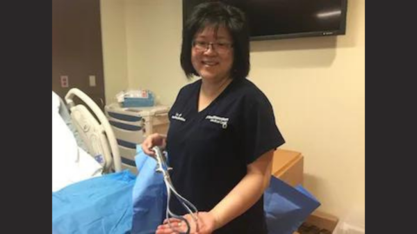 Dr. Lo shows what the forceps look like.