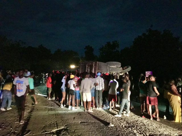 A truck carrying rara revelers