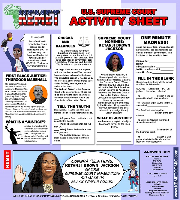 The US Supreme Court Activity Sheet