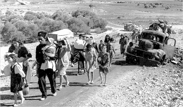 A group of Palestinian refugees