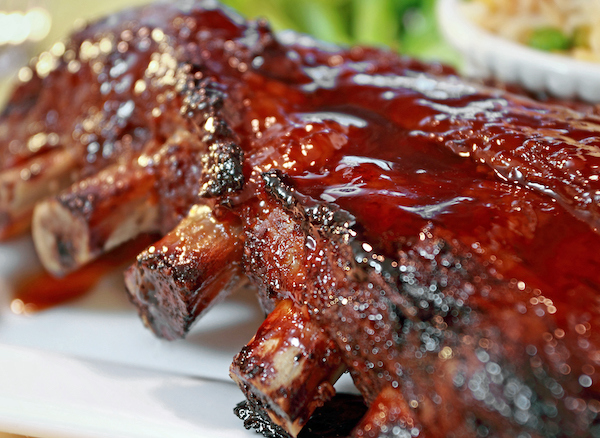 Rack of barbeque pork ribs