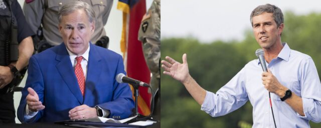 Gov. Greg Abbott (left) and Democratic Party challenger Beto O’Rourke