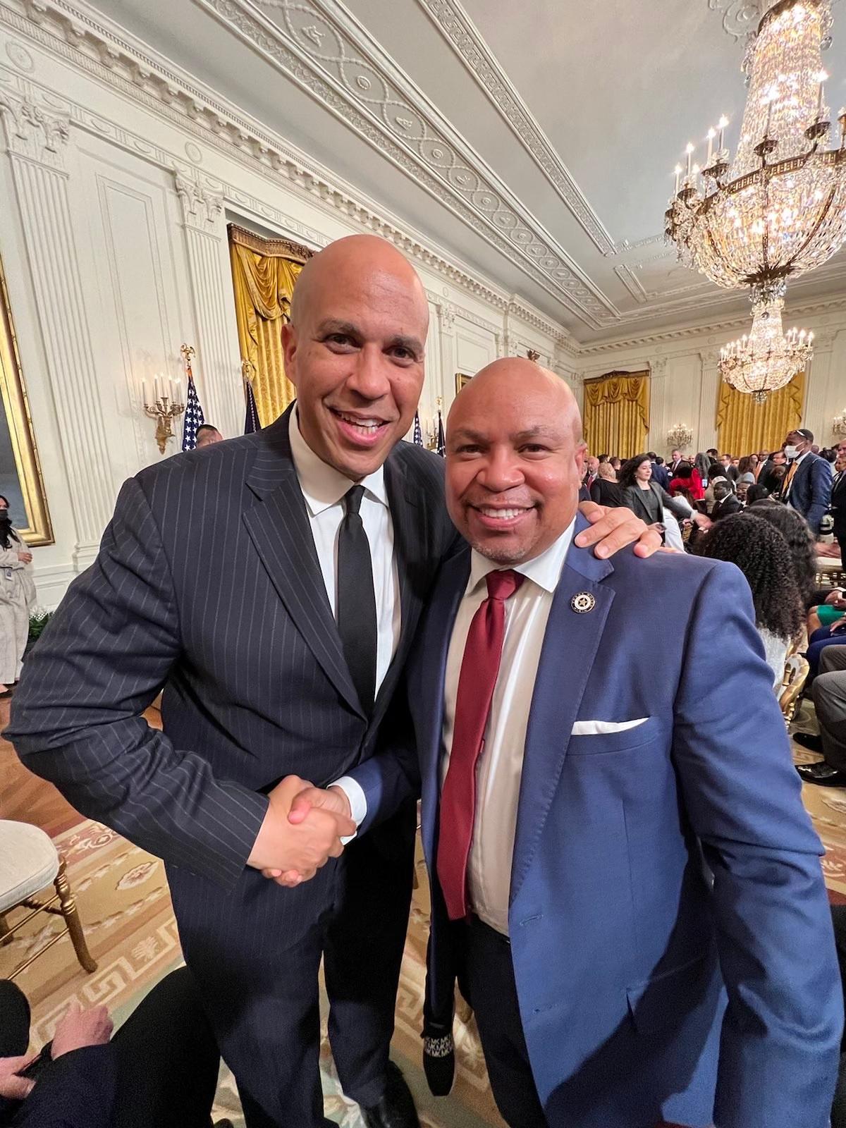 Sen. Cory Booker with Rep Carl O. Sherman