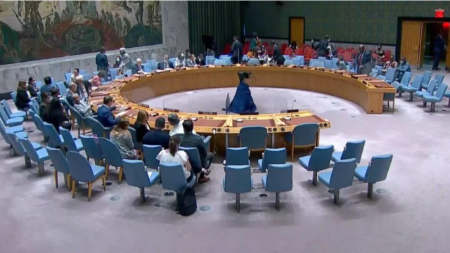 A view of the U.N. Security Council meeting room