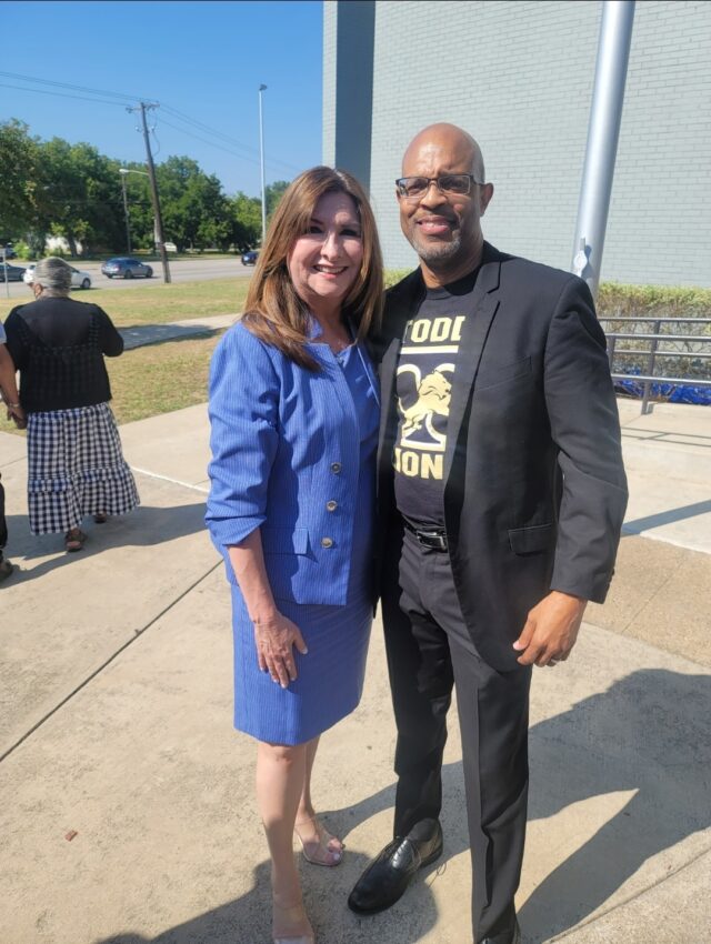 Superintendent Dr. Stephanie Elizalde and Todd Principal Bobby Nevels.