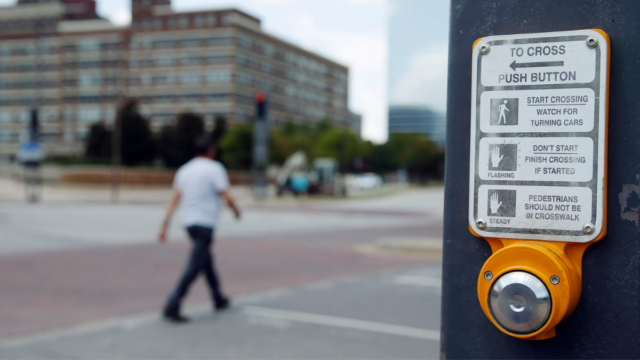 Push button for crosswalk