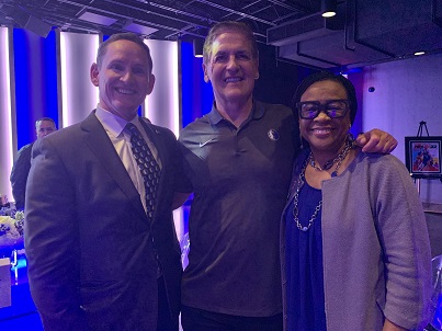 Dallas County Judge Clay Jenkins, Mark Cuban, Cynt Marshall