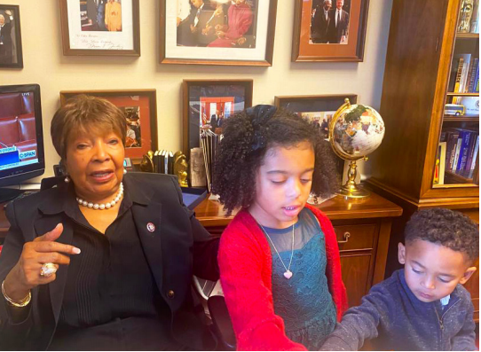 Congresswoman Johnson with her great grandchildren. 