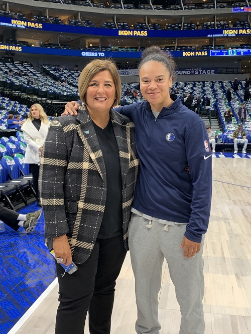 Wings Coach Latricia Trammell and Mavs Assistant Coach and WNBA Player Kristi Toliver