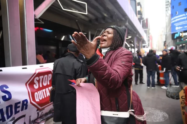 A Haitian protester