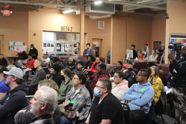 A packed room at HSRA