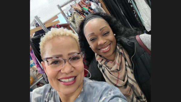 Marsha D. Carter (left) with a client