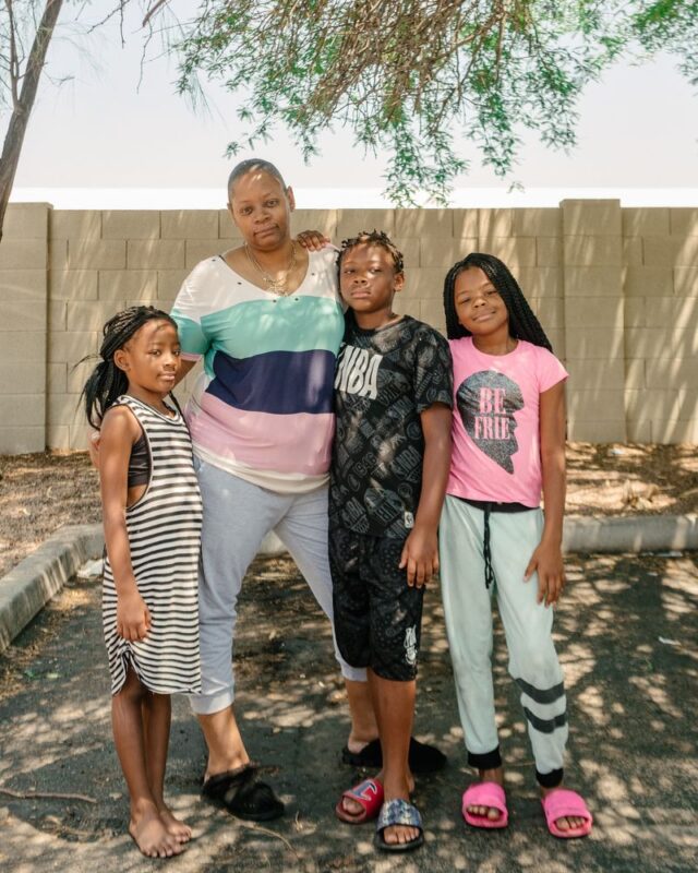 Nydea Richards with three of her children in Phoen