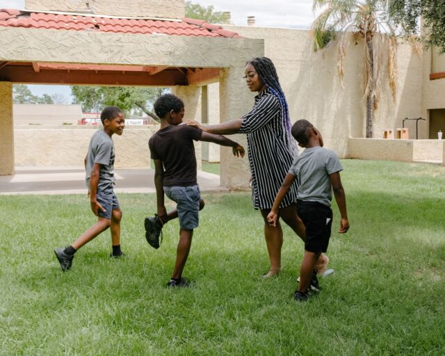 Tyra Smith with three of her sons