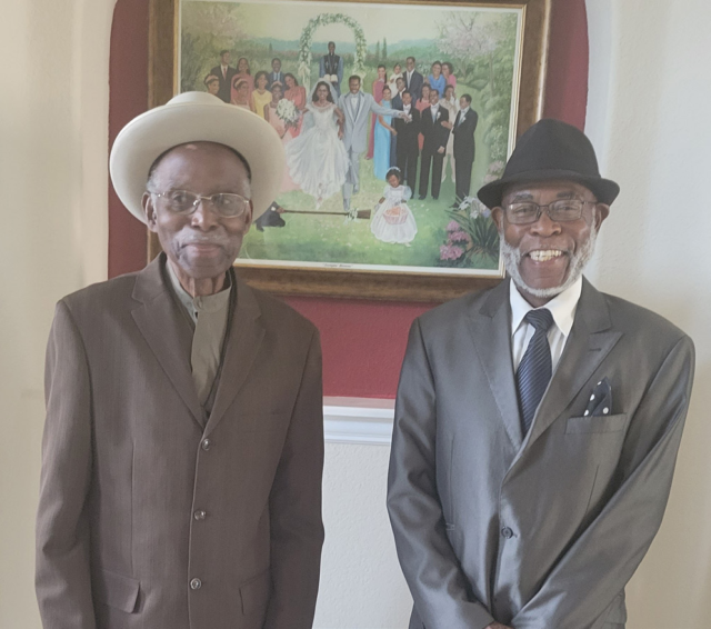 Mr. Francis Calhoun, Sr. (l) with his eldest son, Charles (r)