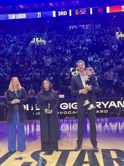 WNBA Comimssioner Cathy Engelbert, Vanessa Bryant, Pau Gasol