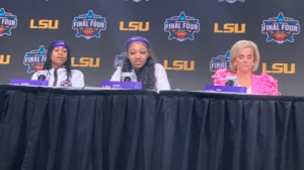 Alexis Morris, Angel Reese, Coach Kim Mulkey