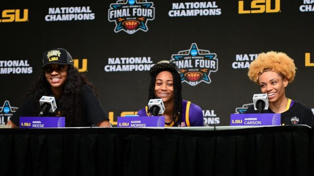 Angel Reese, Ashley Morris, Jasmine Carson