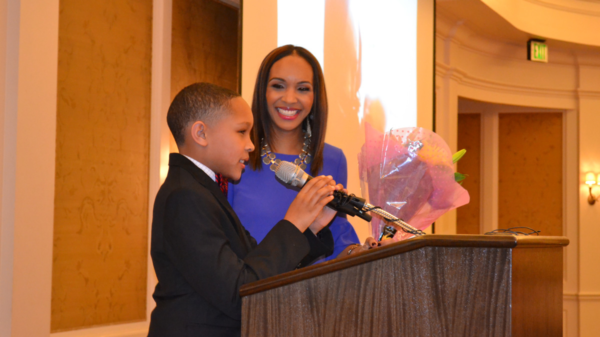 Lynn Clouser is all smiles as her son Marshall