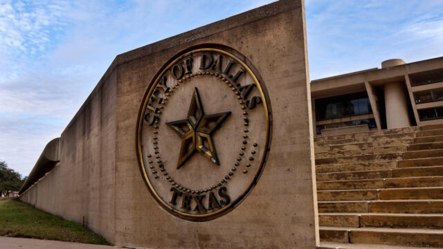 Outside of Dallas City Hall