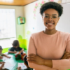 A happy teacher.