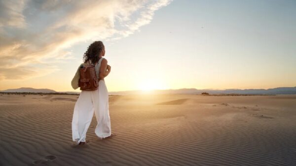 Girl on desert