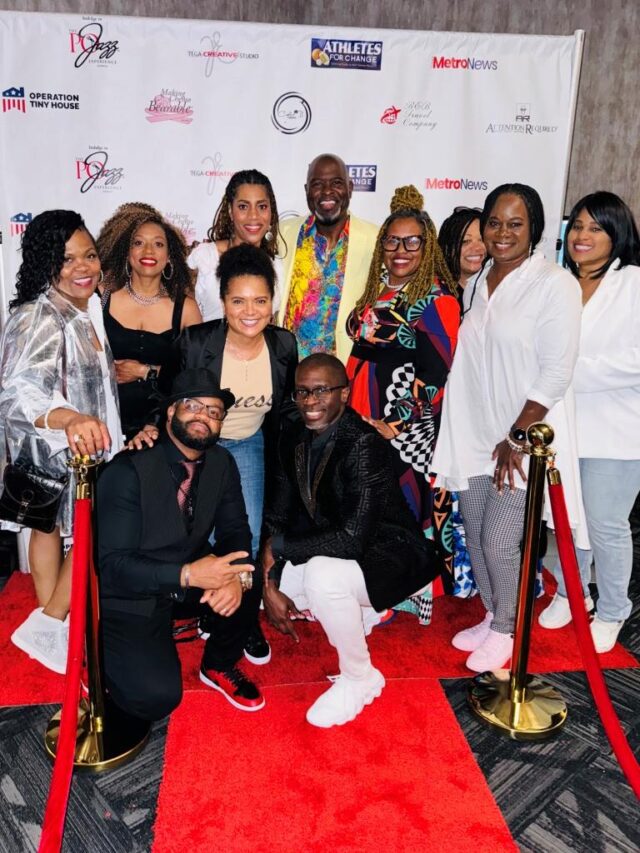 Zemill and Joel McCray pose with attendees during PoJazz concert film night at EVO Entertainment in Southlake, Texas June 22, 2024