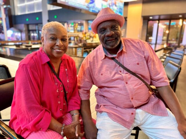 Don and Trudy Willis in lobby during PoJazz concert film night at EVO Entertainment in Southlake, Texas June 22, 2024