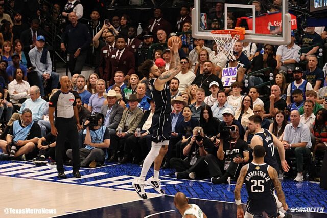 Dereck Lively Goes Up for a Lob