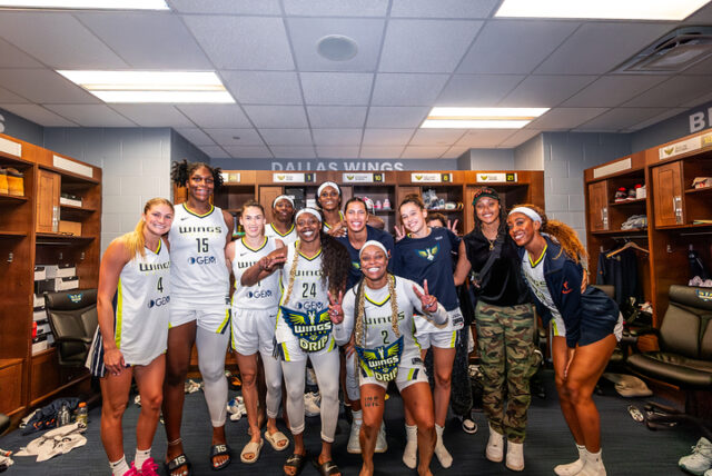 Dallas Wings Postgame Victory Celebration in Locker Room