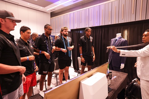 HBCU baseball players learning to tie and care for their ties