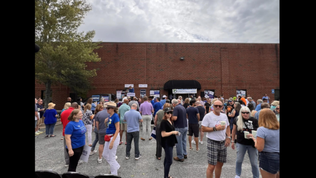 The parking lot outside of the Forsyth County Democratic Party